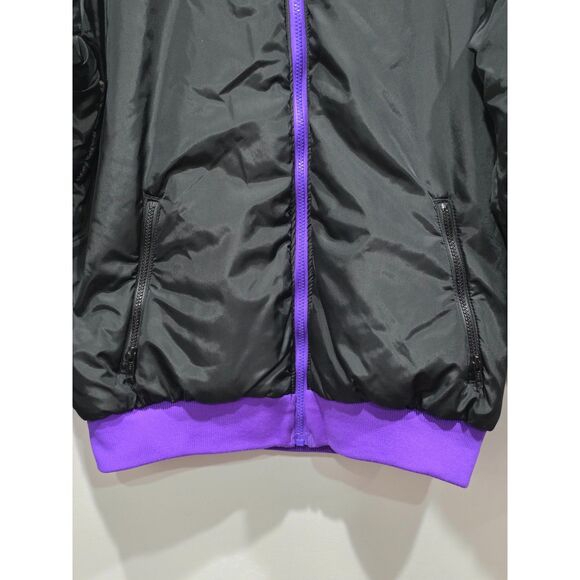 Vintage Columbia 90s Reversible Puffer Jacket Men’s Tall L Black Purple Nylon - Picture 11 of 13